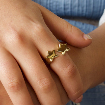 'Stardust' Double Star Signet Ring